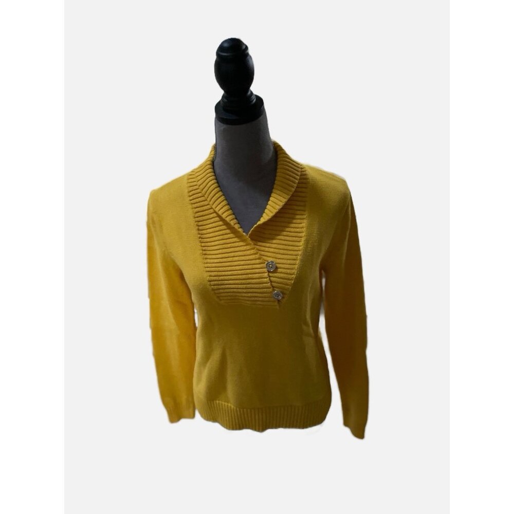 American Living 100% Cotton Women Pullover Chunky Knit Sweater Size M. Pre-Owned
